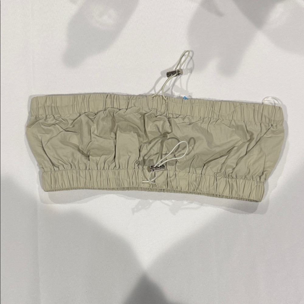 Beige Ruched Tube Top. Size small. NWT